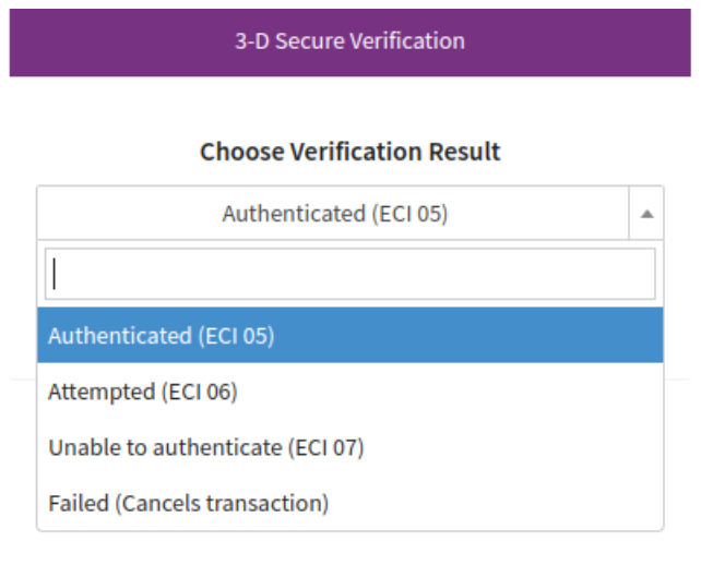 3D-Secure Verification Screen