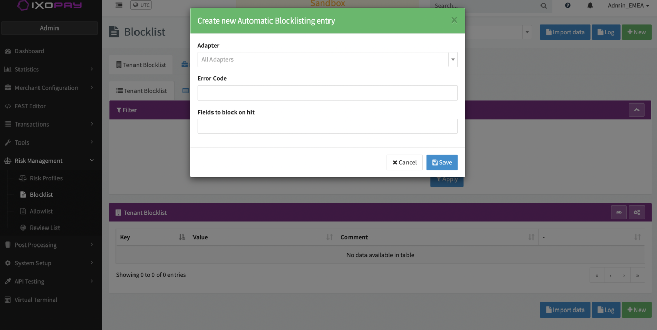 Add rule Error Code