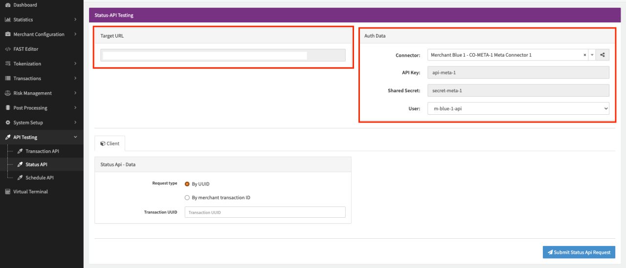 API Testing - Status API