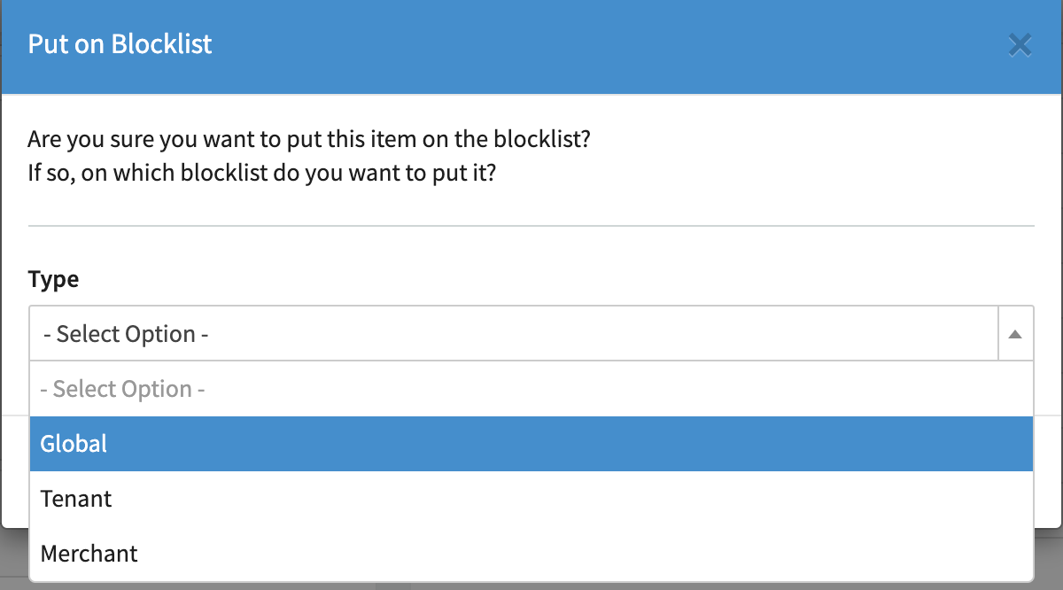 Blocklist confirmation