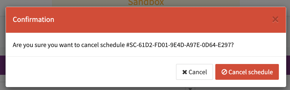 Confirmation Cancel