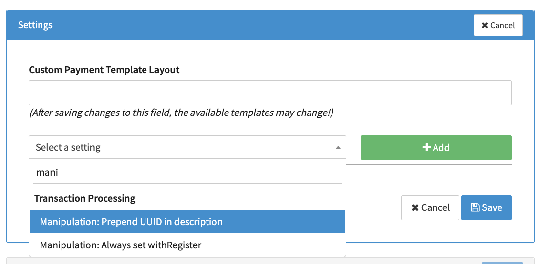 Connector Settings