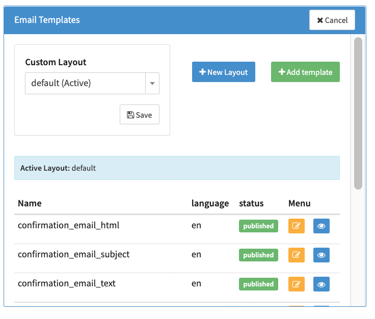 Edit Email Templates