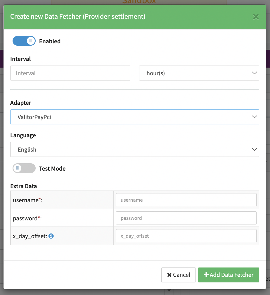 Edit Provider Settlement Data Fetcher Provider Level