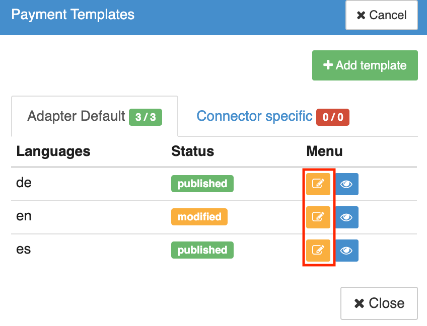 Existing templates