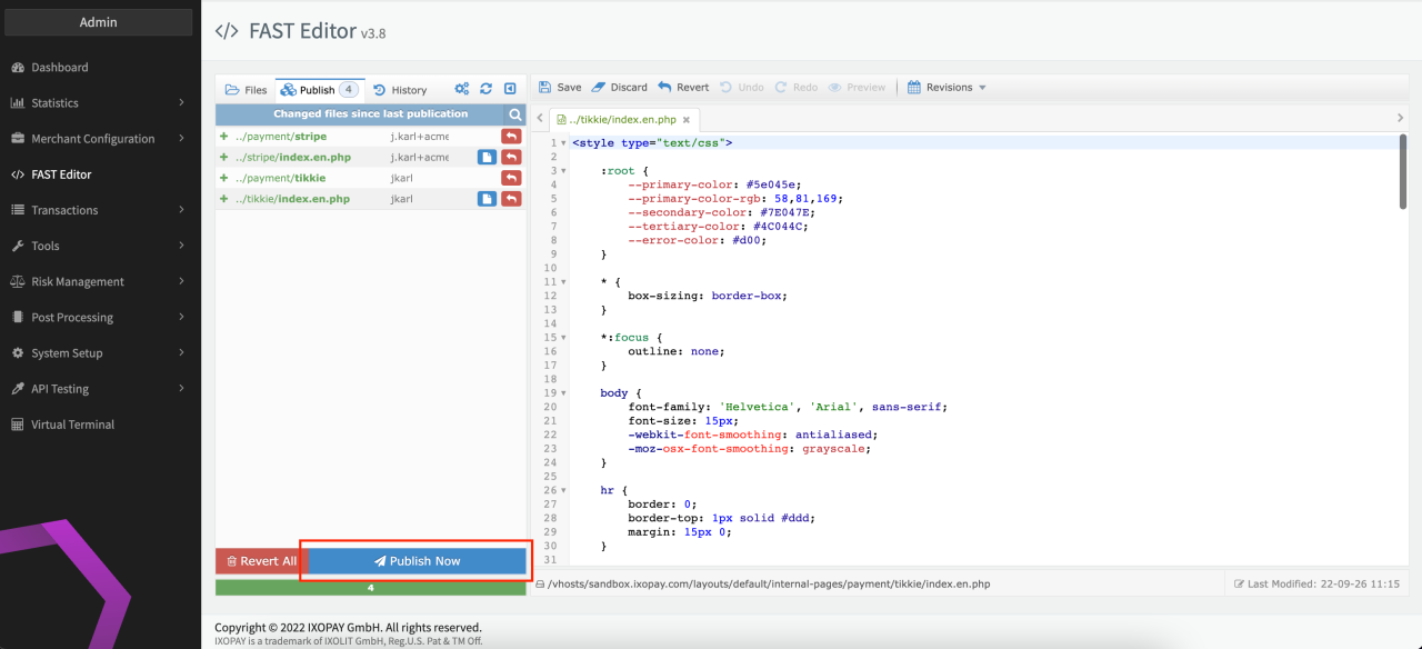 Fast Editor Publish