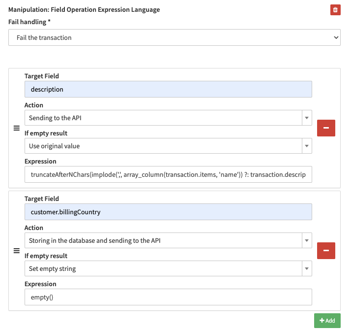 Example configuration