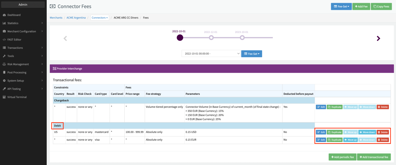 Manage Transactional Fees