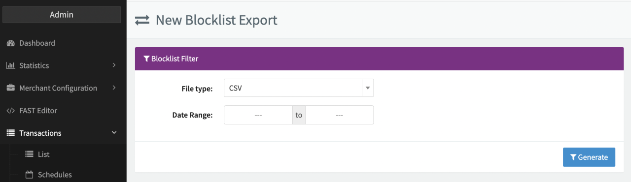 New Blocklist Export