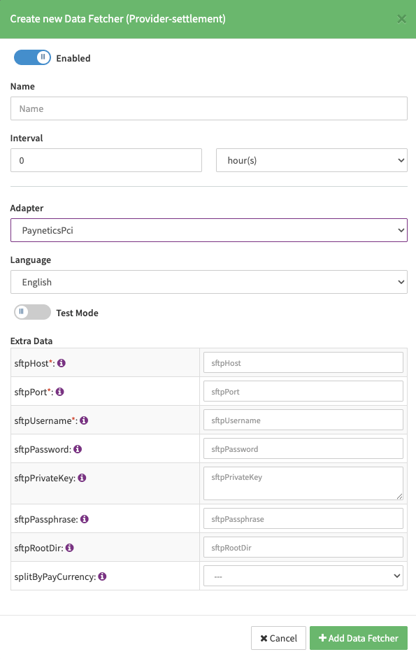 Provider Settlement Data Fetcher Provider Level