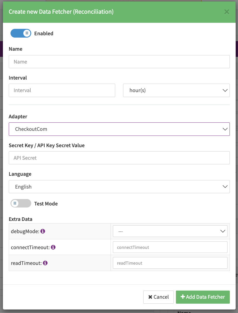 Reconciliation Data Fetcher Provider Level