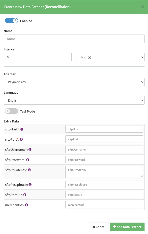 Reconciliation Data Fetcher Provider Level