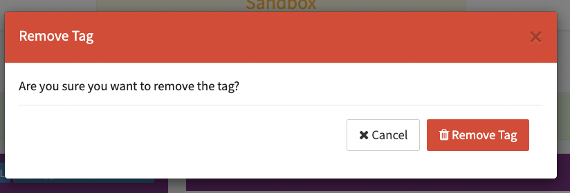 Remove Tag Confirmation