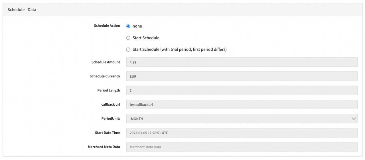 Schedule Data