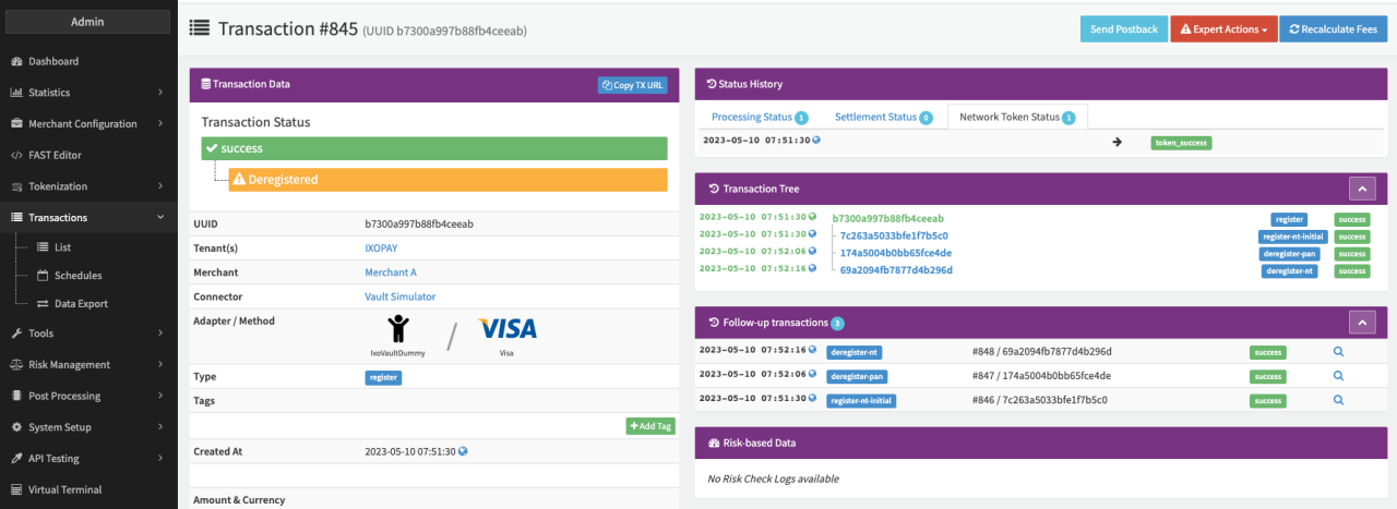 Transaction Details - Register Transaction